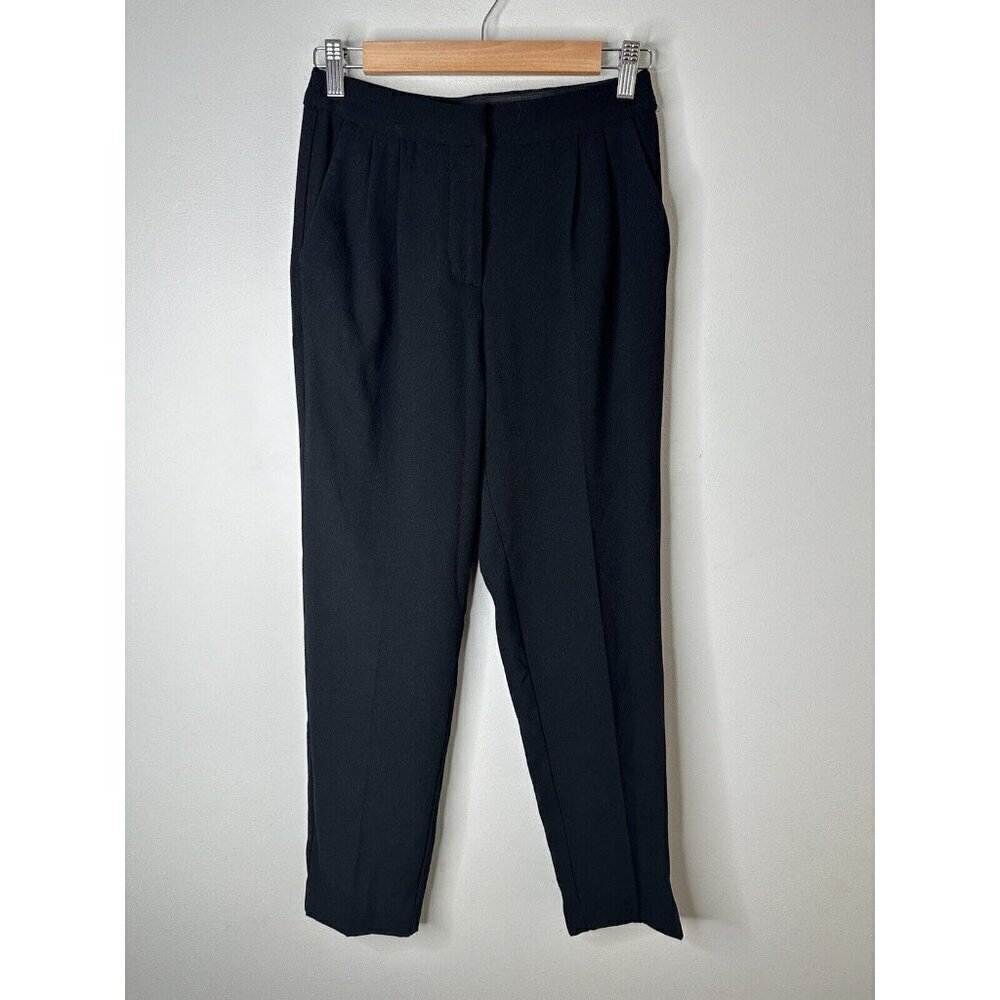 Basque Pants Womens Black Trousers Work Career Corporate Office Pleated ‎ 6